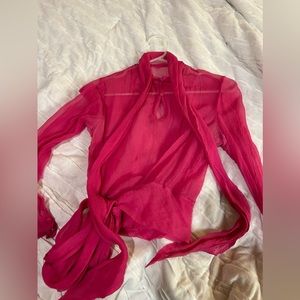 Vintage pink sheer blouse from Germany - Size 4-6